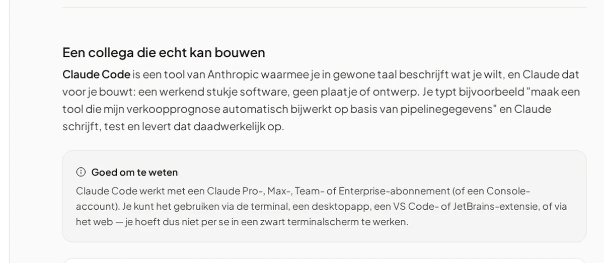 Persoonlijke uitleg en onthoudblok in een echte Kwikr-les